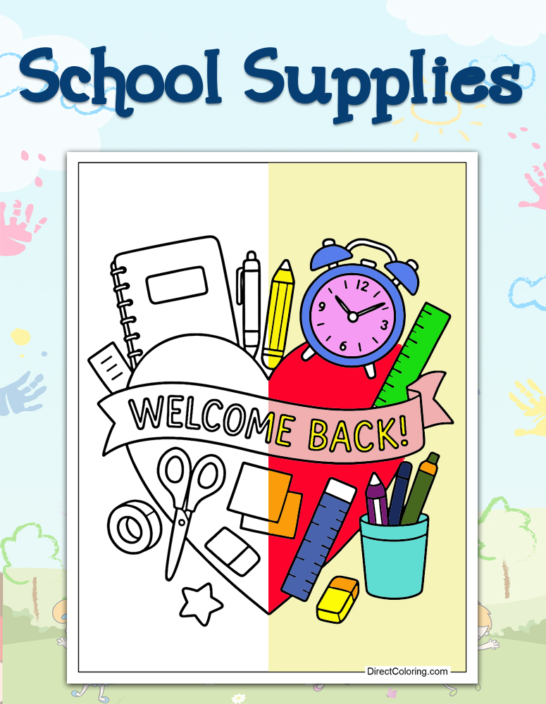 School Supplies Coloring Pages